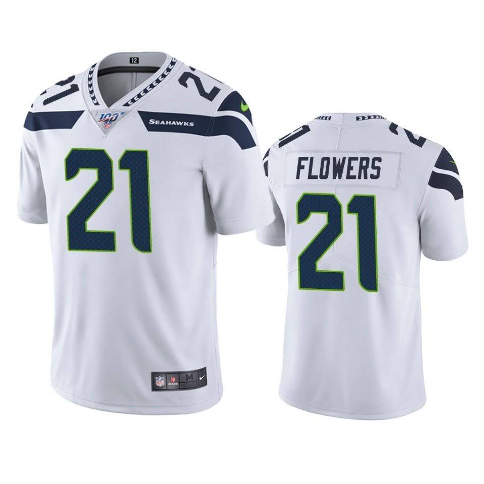 Men Seattle Seahawks #21 Tre Flowers Nike White 100th Limited NFL Jersey->seattle seahawks->NFL Jersey